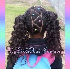 Parted Triangles Into Ponytails With Twistout Black Kids Hairstyles Baby Girl Hairstyles Easy Little Girl Hairstyles