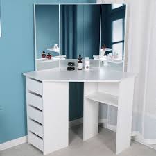 Cormier Corner Makeup Vanity With Mirror In 2020 Corner Makeup Vanity Diy Vanity Mirror Corner Vanity
