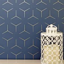 Metro Illusion Geometric Wallpaper Navy Blue And Gold Wow005 Geometric Wallpaper Blue And Gold Wallpaper Blue Geometric Wallpaper