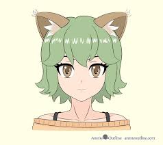 Here's a cat i drew when i tried drawing a dog. How To Draw Anime Cat Girl Ears Step By Step Animeoutline