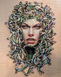 Medusa wooden puzzle artwork and design
