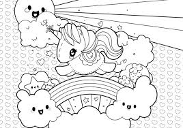 Color pictures of flying unicorns, dancing unicorns, caticorns & narwhals, mystical unicorns and more! Rainbow Unicorn Scene Coloring Page Free Vector Download 329547 Cannypic