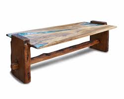 Cedar coffee table glass stump. Live Edge Rustic Oak With Turquoise Inlay Coffee Table Ad Hoc Home