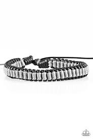 Black And White Acrylic Bracelet Paparazzi Trail Tracker Leather Black And Grey Bracelet White Bracelets Gray Bracelet Bracelets