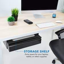 It fits under a standing height desk and helps you build up a sweat while you work. Under Desk Pull Out Drawer Kit With Shelf Mi 7291 Mount It