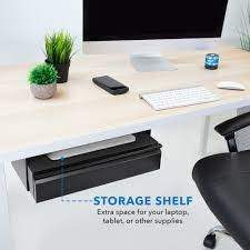 The under desk laptop drawer easily attaches to most. Under Desk Pull Out Drawer Kit With Shelf Mi 7291 Mount It