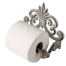 This trinsic wall mounted toilet paper holder from delta has a circular base that is bolted to the wall. Fleur De Lis Cast Iron Toilet Paper Roll Holder Cast Iron Wall Mounted Toilet Tissue Holder European Vintage Design 7 9x4 3x6 3 With Screws And Anchors By Comfify Antique White