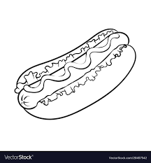 Hot Dog Coloring Book Vector Image On Vectorstock Dog Coloring Book Retro Vector Illustration Hot Dogs