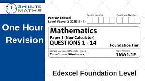 Well organised for students and teachers on all devices. Edexcel Foundation Paper 1 Non Calculator Questions 1 14 Youtube