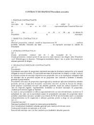 Contract De Mandat Presedinte Asociatie
