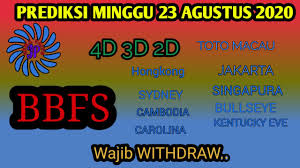 Prediksi 23 Agustus 2020 Bbfs Angka Main Jitu Toto Macau Hk Sd Sgp Jakarta 4d 3d 2d Youtube