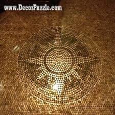 Penny Floor Tile From Copper Pennies And Coins Penny Floor Penny Floor Designs Penny Decor