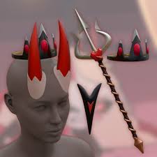 CHARLIE MORNINGSTAR +HORNS +CROWN +TRIDENT Complete Cosplay Set I decided  to add a tail as bonys and molds for casting makeup #HazbinHotel #cosplay  #3dprint #alastor #radioDemon #adam #mask #helmet #exorcists #angel #lite #