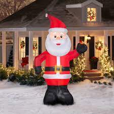 The holiday aisle santa on sleigh with reindeer airblown 3.5′ snoopy on house christmas inflatable. Gemmy Airblown Christmas Inflatables 10 Santa Walmart Com Walmart Com