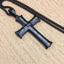 Stainless Steel Bible Verse Cross Necklaces Pluto99 In 2020 Stainless Steel Cross Pendant Cross Jewelry Cross Necklace