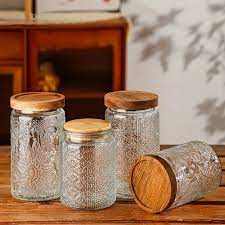 Vintage Glass Storage Jar With Airtight