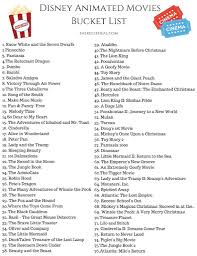 Disney Animated Movies Bucket List Free Printable Disney Animated Movies Disney Movies List Disney Movies To Watch