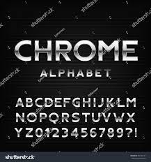 Chrome Alphabet Font Metal Effect Italic Letters And Numbers Stock Vector Typography For Your Design Fonts Alphabet Alphabet Fonts