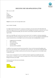 Executive Chef Application Cover Letter Templates At Allbusinesstemplates Com