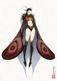 Moth Queen Daniel Kim On Artstation At Https Www Artstation Com Artwork 8er00m Anime Butterfly Monster Sketch Character Art