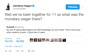 Chrissy Teigen Won T Take You Trolls Rooting For Her And John Legend S Break Up Chrissy Teigen Chrissy Teigen John Legend Chrissy