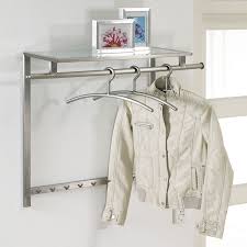 Porte cintres coulissant gain de place achat vente barre. Porte Manteaux Design En Inox Brosse Leather Wandgarderobe Glasablage Ablage