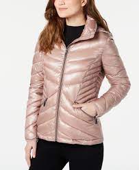 Calvin Klein Chevron Packable Down Puffer Coat Created For Macy S Shine Rosewood Down Puffer Coat Puffer Coat Puffer Jacket Women