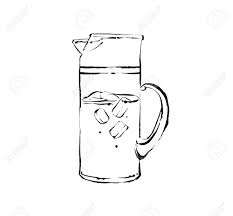 Black And White Lemonade Pitcher Clipart Hand Drawn Vector Abstract Artistic Cooking Ink Sketch Illustration Of Tropical Fruit Lemonad Coconut Milk Cocktail Tropical Fruit Drinks Tiki Drinks Cocktails