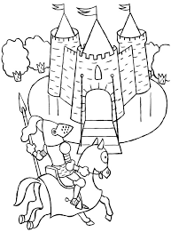 Drawings of noble knights take your little ones back to the middle ages and bring a touch of nostalgia with them. Knight Patrol Around Medieval Castle Coloring Page Kids Play Color