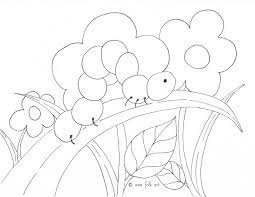Coloring page outline of funny cats catching goldfish. Inchworm Coloring Page Wee Folk Art
