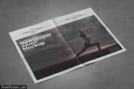 Broadsheet newspapers are usually folded horizontally in half to fit in newsstands. Tabloid Size Newspaper Mockups 9kuk97