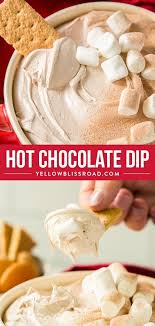 3 Ingredient Creamy Hot Chocolate Dip Recipe Yellowblissroad Com Recipe Dessert Ingredients Festive Desserts Holiday Desserts