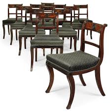 A Set Of Twelve Regency Mahogany And Ebonised Dining Chairs Circa 1820 Dining Chairs Furniture Chair