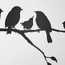 Easy Bird On Branch Silhouette Birds On A Branch Wall Sticker Wall Sticker Bird On Branch Birds