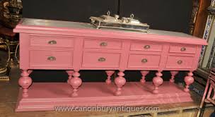 large pink english painted kitchen