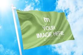 Showcase Your Logo Or Brand Design On A Waving Flag Online Mockup Template Featuring A 3d Flag On A Sky Background Scene Uplo Mockup Generator Flag Cool Logo