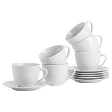 Made from vintage 70's tams pottery 'sahara' cup/soup bowl and saucer. Argon Tableware White Cappuccino Large Coffee Cup Saucer Set 320ml 11oz Set Of 6 Buy Online In Antigua And Barbuda At Antigua Desertcart Com Productid 48282385
