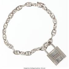 Hermes Sterling Silver Chain D Ancre Pm Bracelet With Kelly Lock Lot 79006 Heritage Auctions