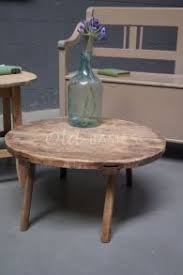brocante salontafel old basics ronde salontafel bijzettafel van oud hout old basics in stoere landelijk ronde salontafel salontafel vintage salontafels