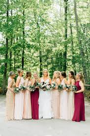 Mismatched Burgandy Gold And Blush Bridesmaid Dresses Bridesmaids Dress Inspiration Bridesmaid Gold Bridesmaid Dress Mismatched