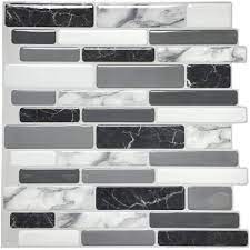 As a gorgeous neutral that goes with just about every cabinet color and kitchen style, a gray backsplash is a welcomed alternative to a stark. Removable Peel And Stick Backsplash Wall Decor The Home Depot