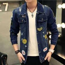 Black Blazer With Blue Jeans Men Fashion Blue Denim Jacket With Patches For Men Ripped Jacket Coatsa Mensjeansripped Leatherjack Mochilas De Moda Hombre Chaquetas Jeans Hombre Ropa De Hombre