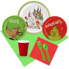 Find personalized party supplies, favors, decorations & much more at the lowest price guaranteed. Dr Seuss Grinch Christmas Tableware Kit Serves 8 Walmart Com Walmart Com
