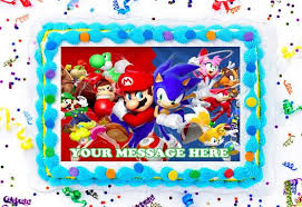 Blissfully sweet mario vs sonic at the olympics birthday cake. Mario Sonic At The Olympic Games Edible Image Cake Topper Personaliz Partycreationz