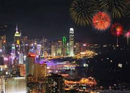 Fireworks Above Victoria Harbor Chinese New Year Fireworks New Year Fireworks Chinese New Year Holiday