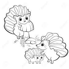 The stress gets on your pencil, and also how much makes a significant distinction: Cute Cartoon Hedgehog Family Vector Coloring Page Outline Male Royalty Free Cliparts Vectors And Stock Illustration Image 141409984