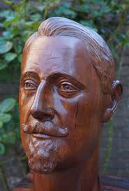 Beautiful Hand Carved Art Deco Era Sculpture of Artist and Designer Chris  De Moor For Sale at 1stDibs