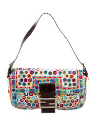 Fendi Multicolour Embroidered Mirror Baguette Shoulder Bags Handbags Fen131151 The Realreal