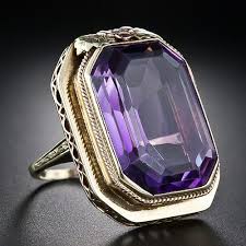 1930s Amethyst Ring Great Detail Work On The Ring It Makes A Nice Statement Piece Without Being Over The To Gemstone Rings Vintage Deco Jewelry Amethyst Ring