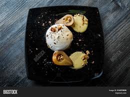 A beautiful serving of chocolate fondant. Top View On Modern Image Photo Free Trial Bigstock